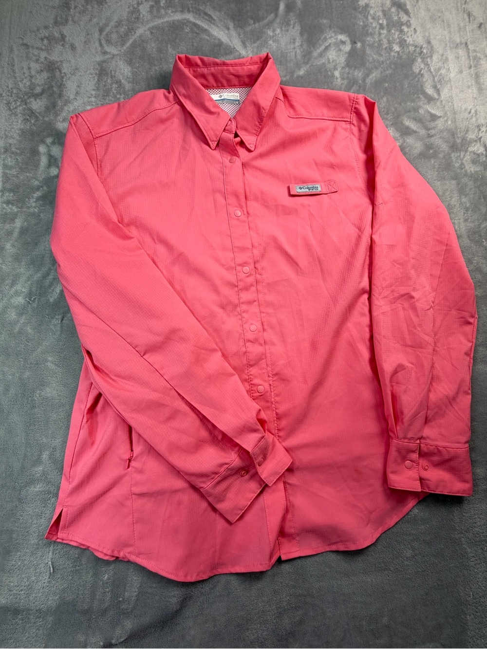 Columbia Women’s Coral PFG Fishing Summer Boat Long-Sleeve Shirt L